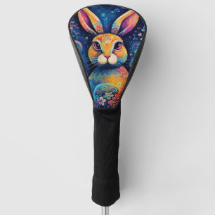 Couvre-club De Golf Tourbillons et coeurs Bleu