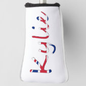 Couvre-club De Golf Tout nom superposé sur Union Jack Flag pccnt (Tourné à 90°)
