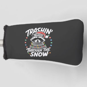 Couvre-club De Golf Trashing Through the Snow Funny Raccoon Christmas