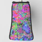 Couvre-club De Golf Trippy Psychedelic Rose et Fleurs pourpres (Tourné à 90°)