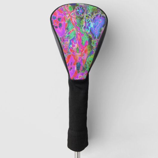 Couvre-club De Golf Trippy Psychedelic Rose et Fleurs pourpres (Devant)