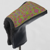 Couvre-club De Golf Trippy Retro Chartreuse Magenta Motif Abstrait (Devant 3/4)