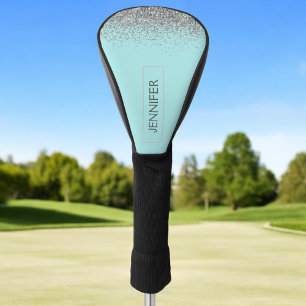 Couvre-club De Golf Turquoise Aqua Blue Silver Parties scintillant Gir
