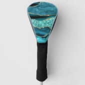 Couvre-club De Golf Turquoise Blue Gold Marble Turquoise Golf Head Cov (Devant)