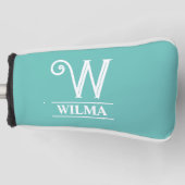 Couvre-club De Golf Turquoise Monogramme Putter Golf Head Cover (Devant)