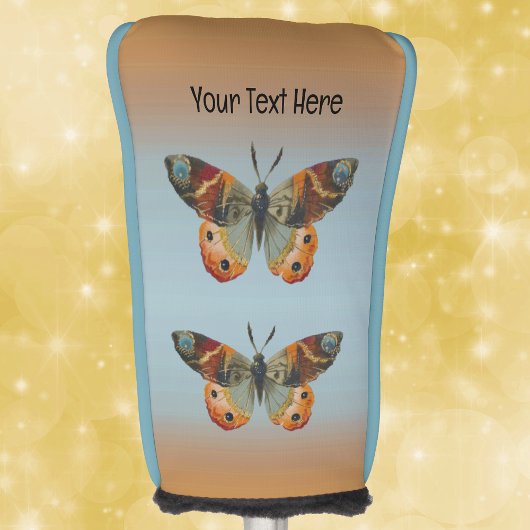 Couvre-club De Golf Two Monarch Butterflies Fall Colours Blue Orange