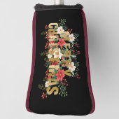 Couvre-club De Golf Typographie or Elegante Joyeux Noël (Tourné à 90°)