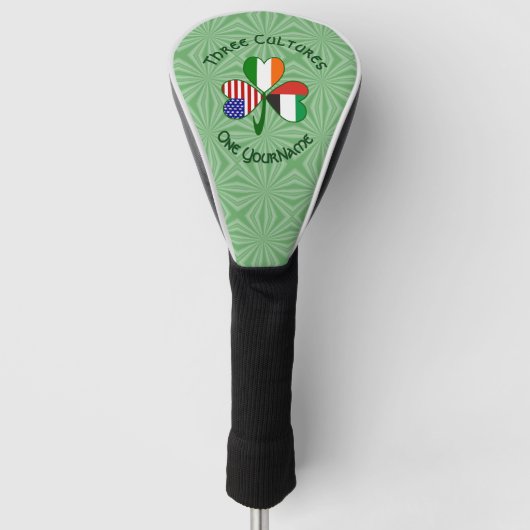 Couvre-club De Golf UAE Irlande USA Shamrock Drapeau personnalisé (Devant)