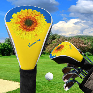 Couvre-club De Golf Ukraine Tournesol & drapeau ukrainien / Fleur
