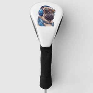 Couvre-club De Golf Un chien Habu portant lunettes de soleil et casque