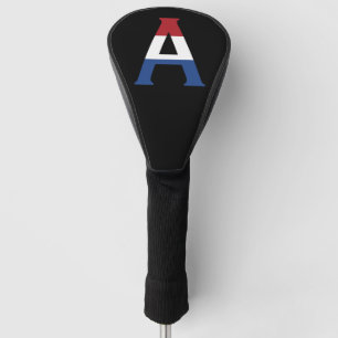 Couvre-club De Golf Un monogramme superposé sur le drapeau NLD sur le