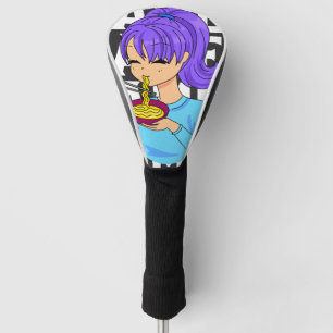 Couvre-club De Golf Une fille de style Anime mangeant des nouilles