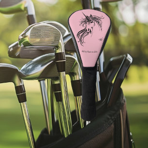 Couvre-club De Golf Unicorne d'encre noire tribale