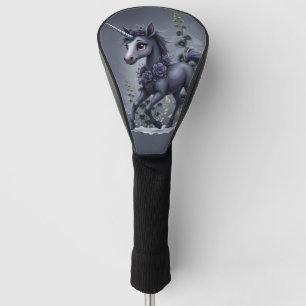 Couvre-club De Golf Unicorne stylisée dans la splendeur florale.