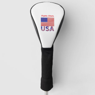 Couvre-club De Golf USA États-Unis Amérique Drapeau Rouge Personnalisé