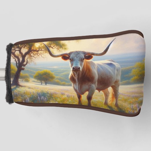 Couvre-club De Golf Vache à landes du printemps du Texas (Devant)