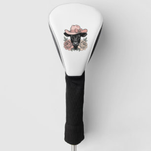 Couvre-club De Golf Vachette Cowgirl Rose avec Pivoines Vintage Vector