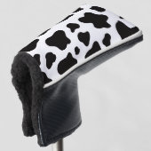 Couvre-club De Golf Vachette noire et blanche (Devant 3/4)