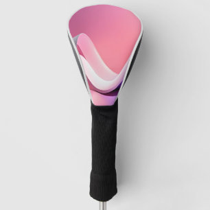 Couvre-club De Golf Vague de fluide abstrait rose minimaliste