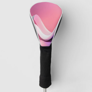 Couvre-club De Golf Vague de fluide abstrait rose minimaliste