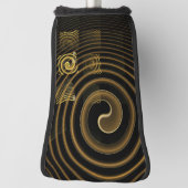 Couvre-club De Golf Vagues dorées hypnotiques Art abstrait moderne (Tourné à 90°)