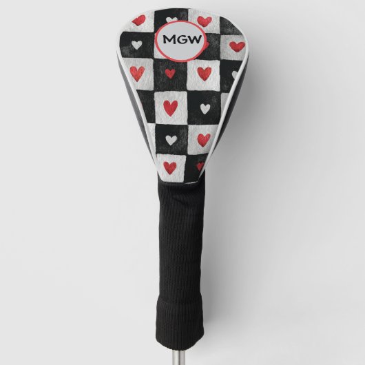 Couvre-club De Golf Valentine’s Day Monogram Golf Head Cover (Devant)