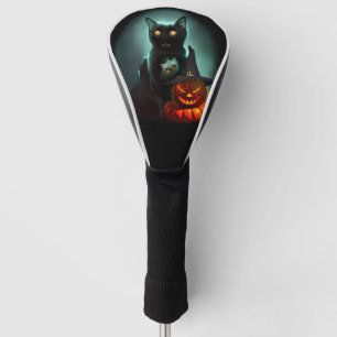 Couvre-club De Golf Vampire Chat et Assistant Citrouille Halloween Sur