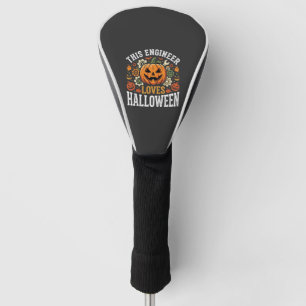 Couvre-club De Golf Vecteur de citrouille d'ingénieur d'Halloween