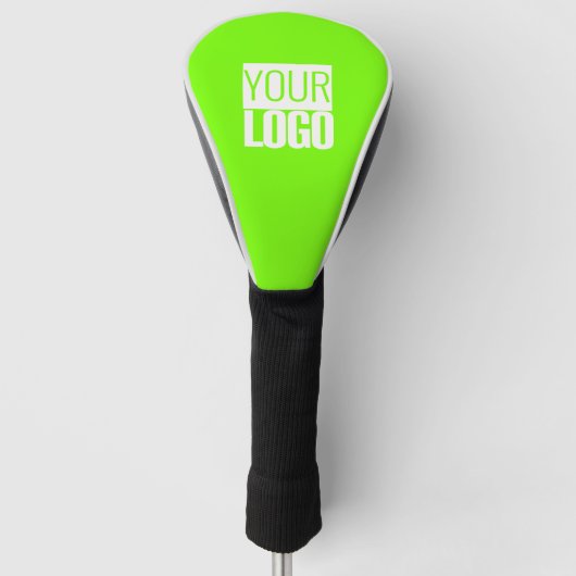 Couvre-club De Golf vert fluorescent - ajoutez votre logo (Devant)