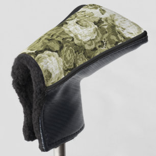 Couvre-club De Golf Vert olive Toile floral No.4