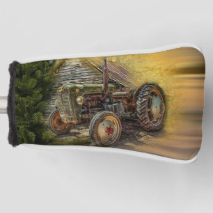 Couvre-club De Golf Vintage Green Tractor Rustic
