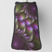 Couvre-club De Golf Violet Abstrait violet violet kaki fractal (Tourné à 90°)