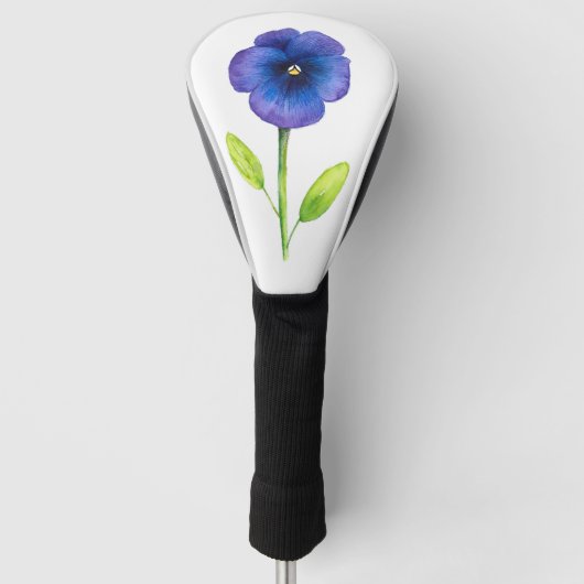 Couvre-club De Golf Violet bleu Pansy (Devant)