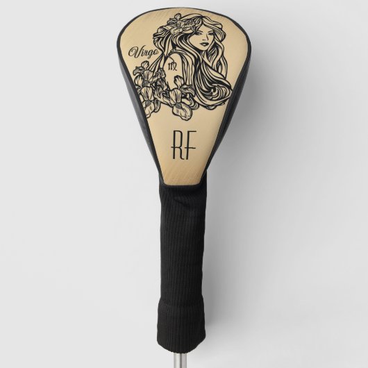 Couvre-club De Golf Virgo Zodiac Monogramme rustique (Devant)
