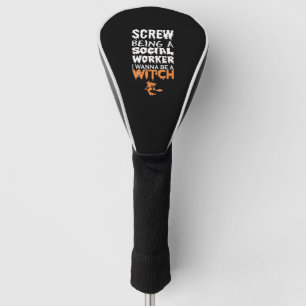 Couvre-club De Golf Vis être travailleur social Wanna sorcière Hallowe