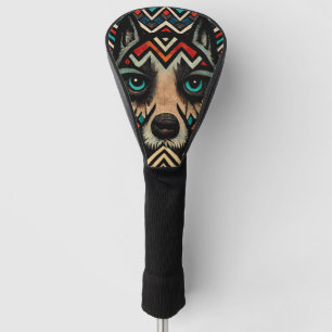 Couvre-club De Golf Visage de loup aztèque