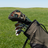 Couvre-club De Golf Visage de loup aztèque (In Situ)