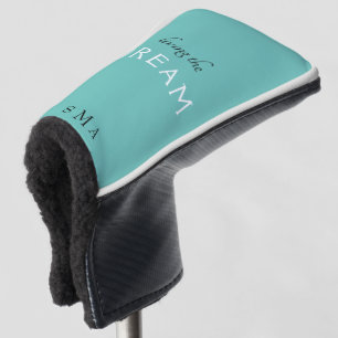 Couvre-club De Golf Vivre le rêve Monogramme Turquoise