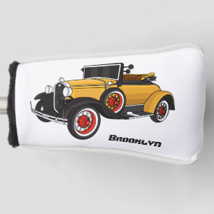 Couvre-club De Golf Voiture jaune classique 1931