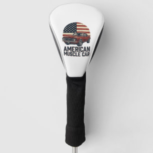 Couvre-club De Golf Voiture Musclée Américaine Vintage Flag Chemise De