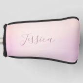 Couvre-club De Golf Votre nom | Elegant Script Soft Ombre (Devant)