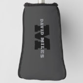 Couvre-club De Golf Votre nom ou nom d'entreprise | Gris Masculin Mode (Tourné à 90°)