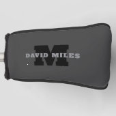 Couvre-club De Golf Votre nom ou nom d'entreprise | Gris Masculin Mode (Devant)