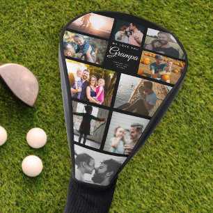Couvre-club De Golf We Love Grampa Family Photo Collage