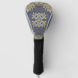 Couvre-club De Golf William Morris Blue et Gold Tulip Willow Design