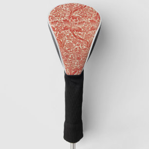 Couvre-club De Golf William Morris Rose & Chardon Floral Rouge