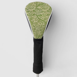 Couvre-club De Golf William Morris Rose et chardon vert floral
