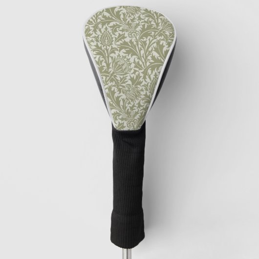 Couvre-club De Golf William Morris Thistle Sage Green Motif (Devant)