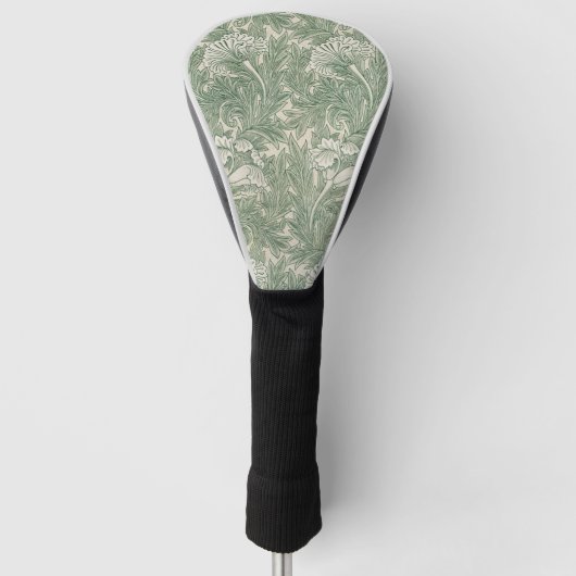 Couvre-club De Golf William Morris tulip fond textile vert (Devant)