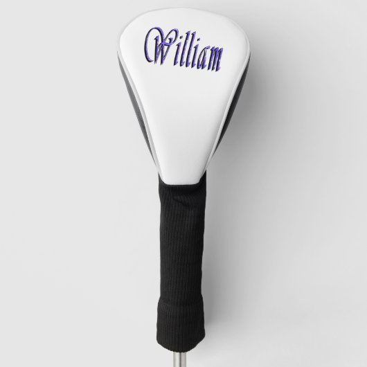 Couvre-club De Golf William Nom Dans Blue Sparkle, (Devant)